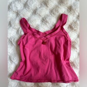 Vintage Sigrid Olsen Pink Beaded Tank- size Large petite